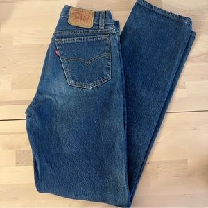 Vintage Levi’s student 701 medium wash high waisted jean 28 inch waist 34 inseam